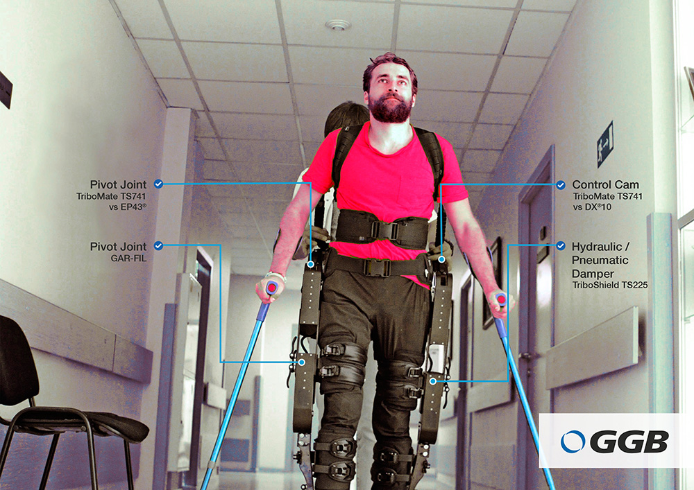 GGB tribological solutions for exoskeletons for industrial applications