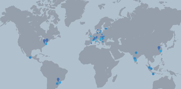 GGB com localizações em todo o mundo